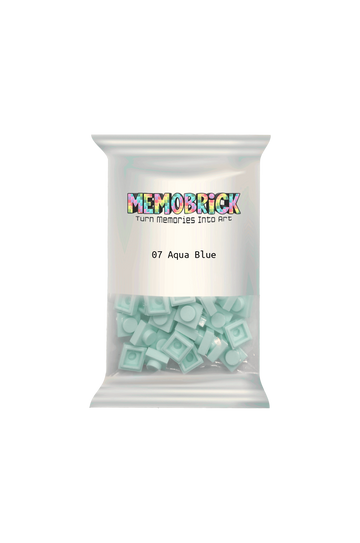 Bag of Bricks- Aqua Blue 07 - Memobrick