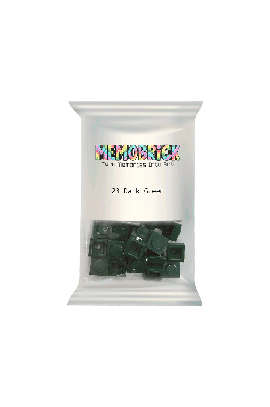 Bag of bricks- Dark Green 23 - Memobrick