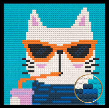 BLUE CAT HOME DECOR BRICKED MOSAIC PORTRAIT 16X16