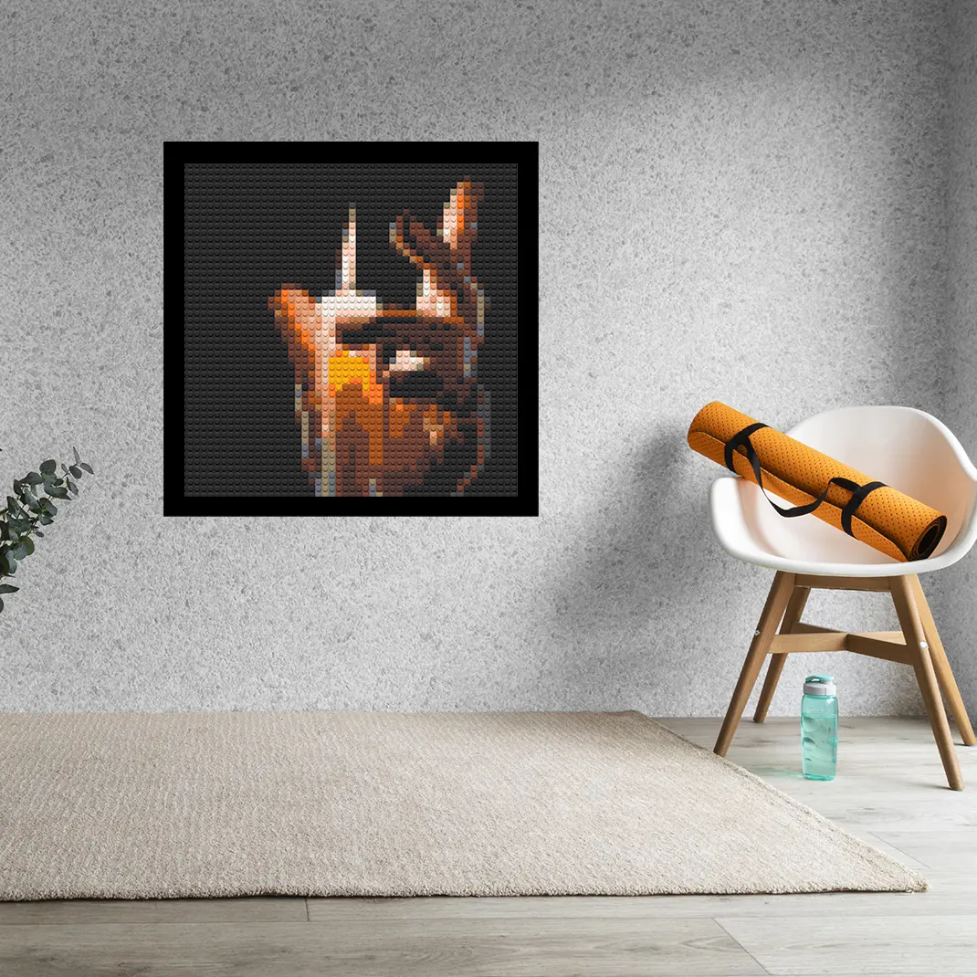 Candle Light Home decoration Bricked Mosaic Portrait 16x16"