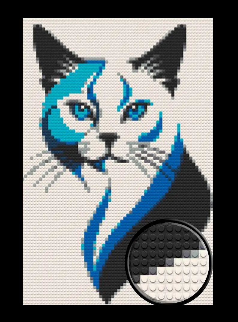 Cat Abstract Bricked Mosaic Home Decor 20x30" - Memobrick
