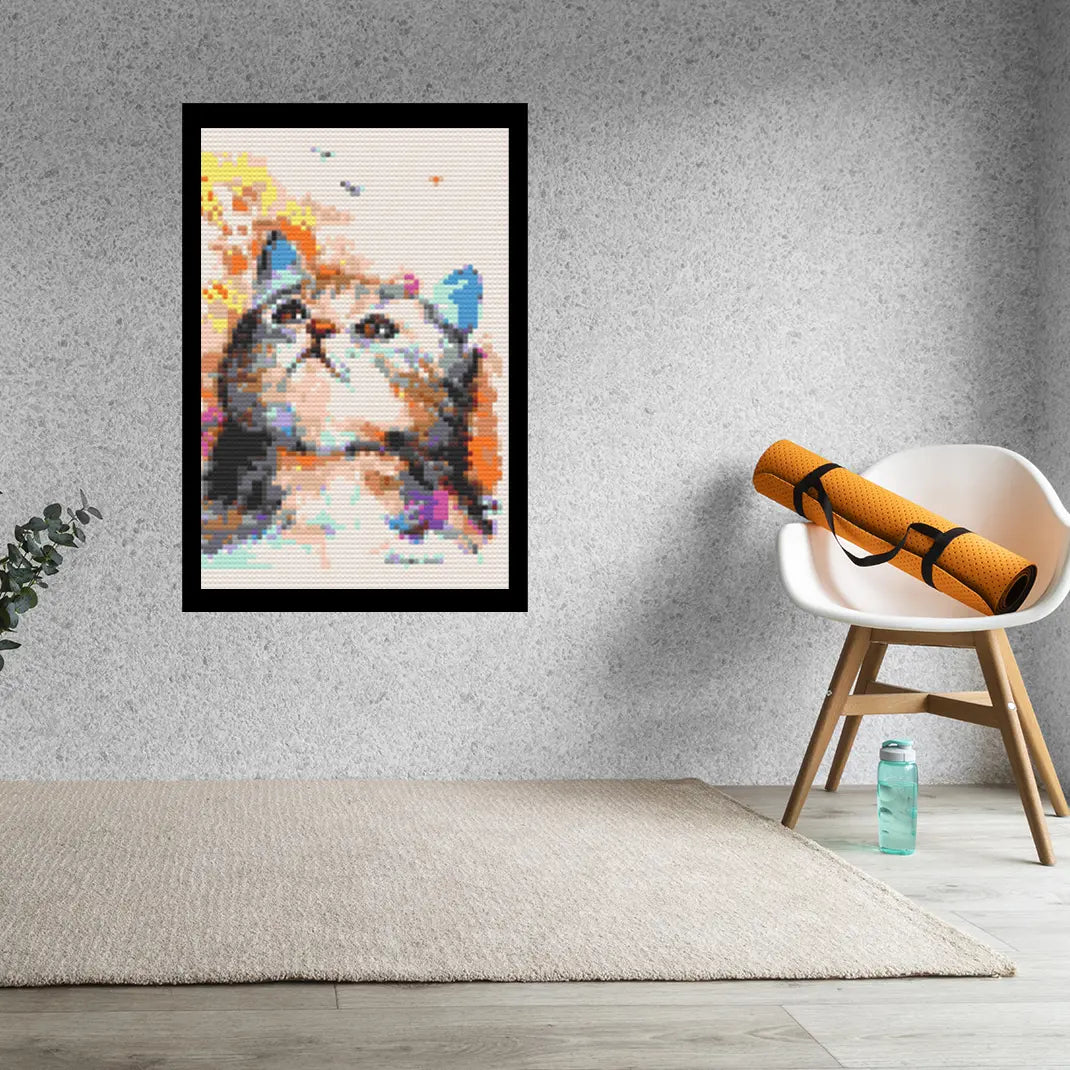 Cat Art Bricked Mosaic Home Decor 20x30" Memobrick