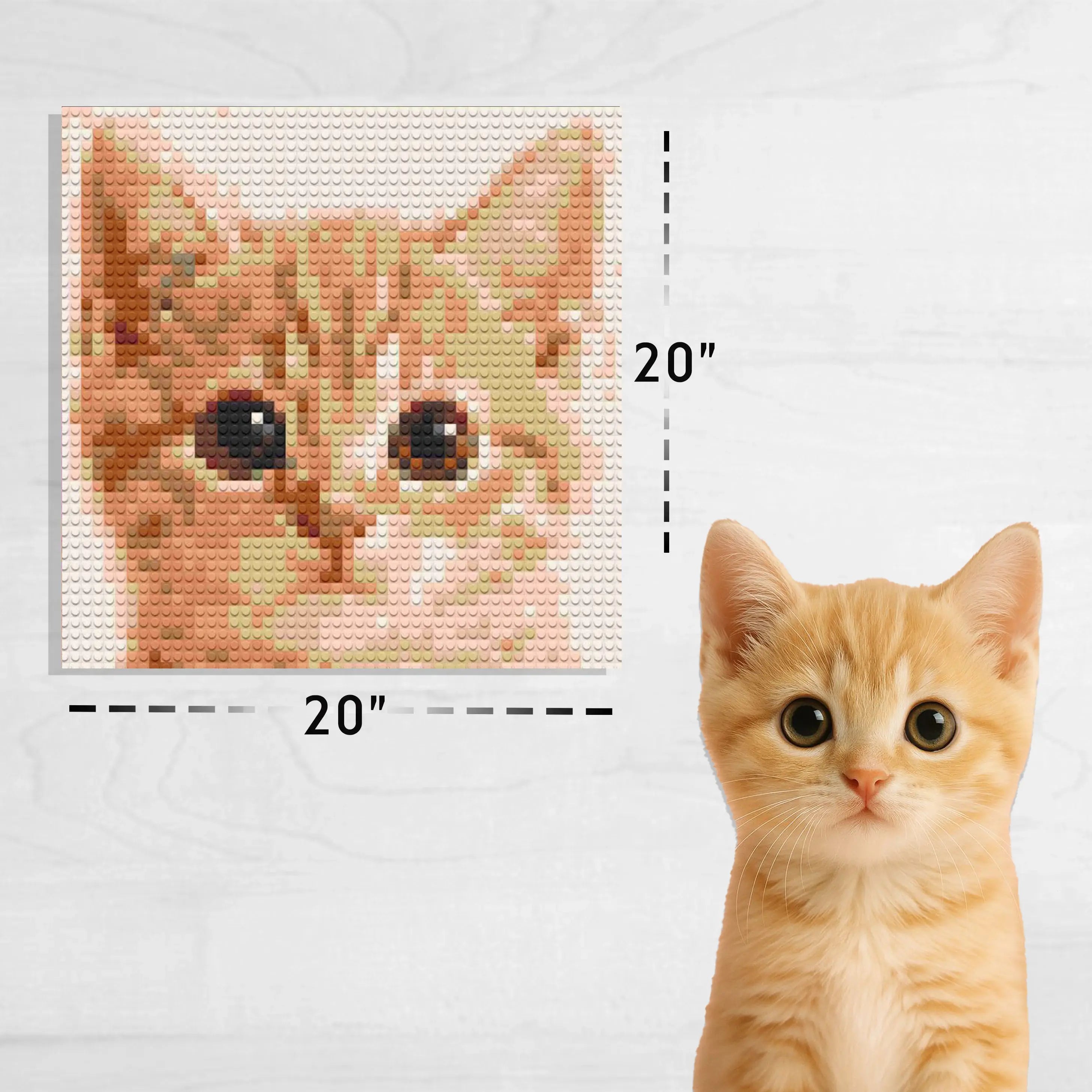 Custom Bricked Mosaic Portrait 20×20" Memobrick