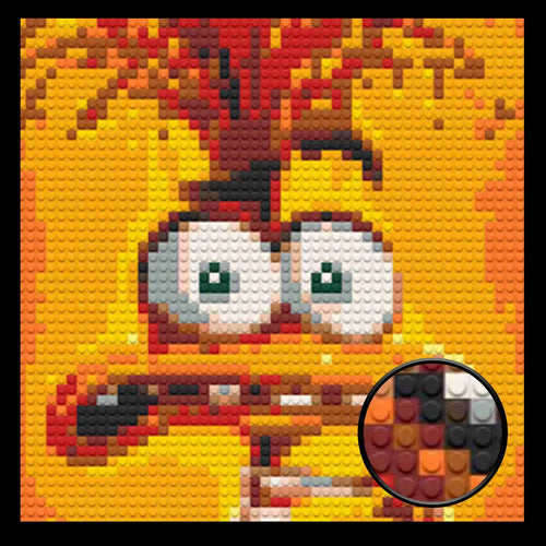 Inside Out Anxiety Decor Art Piece Bricked Mosaic 16x16" Memobrick