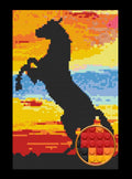 Silhouette Horse Art Piece Home Wall Decor Bricked Mosaic Portrait 20x30" Memobrick
