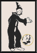 Koko the Clown Art Piece Home Wall Decor Bricked Mosaic Portrait 20x30" - Memobrick